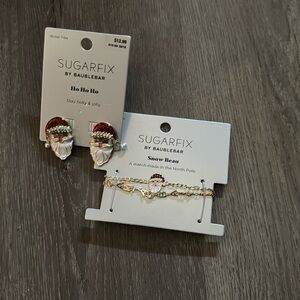 New sugarfix Christmas earrings and 2 bracelets bundle
